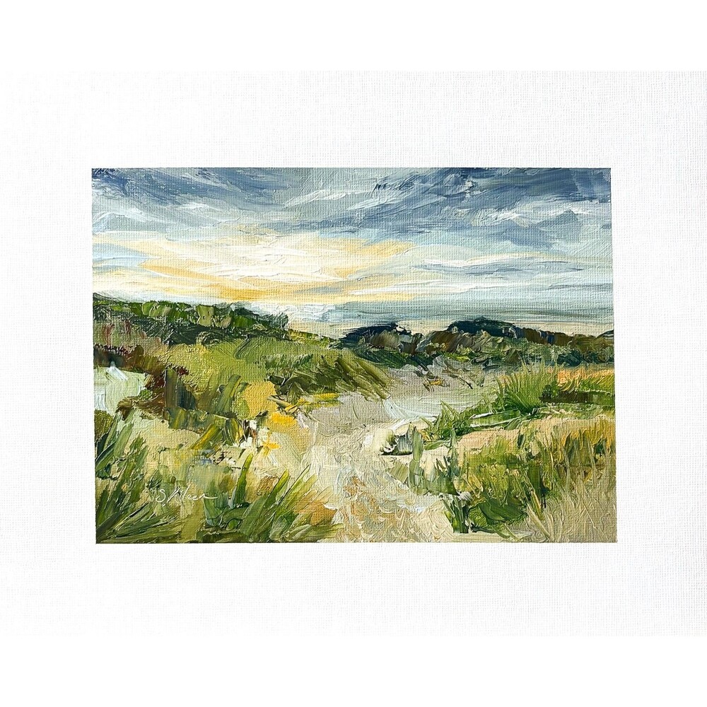 8x10 Original Oil Landscape Painting Colorful Coastal Impressionist Beach Signed